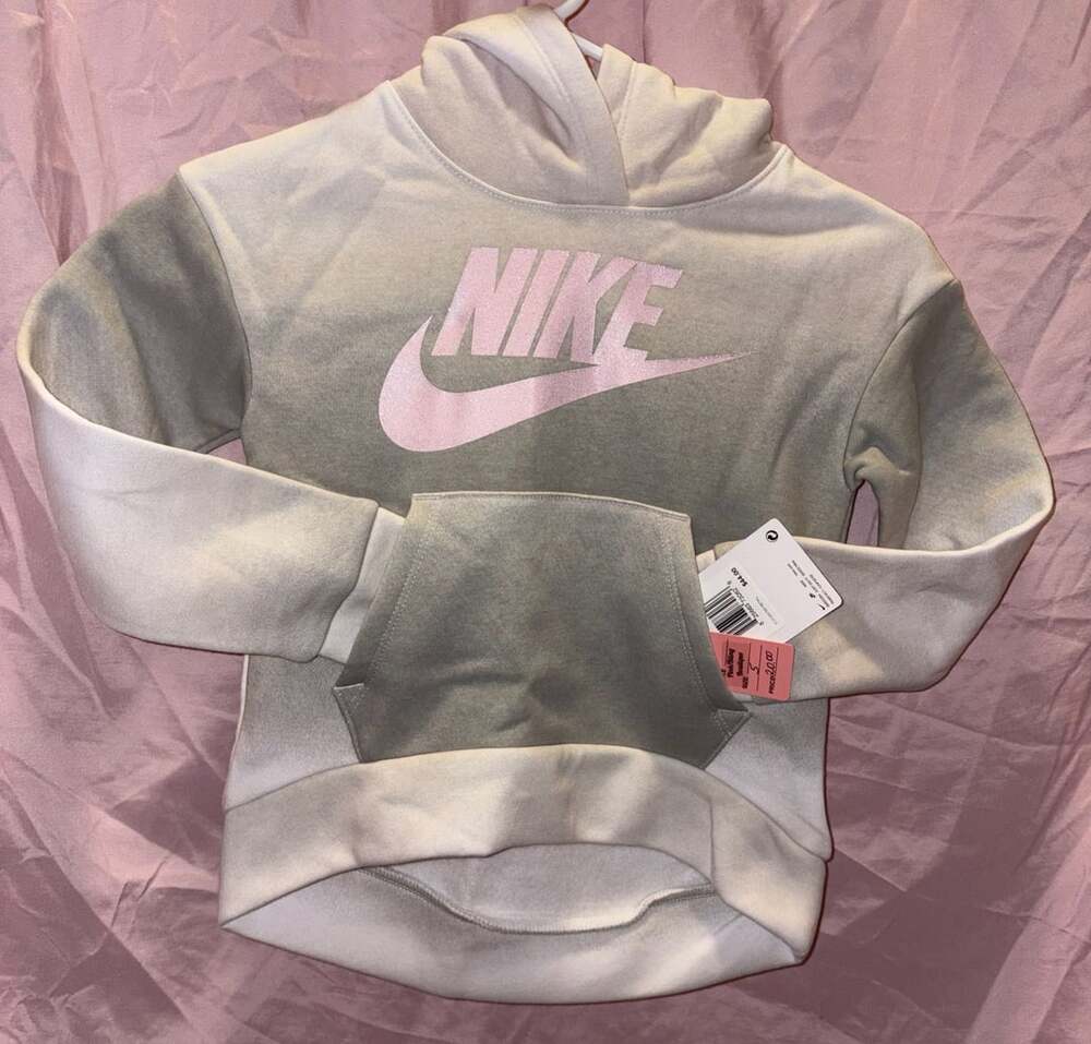 Nike Kids Ombre Pullover Hoodie Size 4-5Yrs Gray Pink
